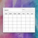 Blank Calendar, Printable, Digital Download, Template, 8.5x11 letter - Etsy