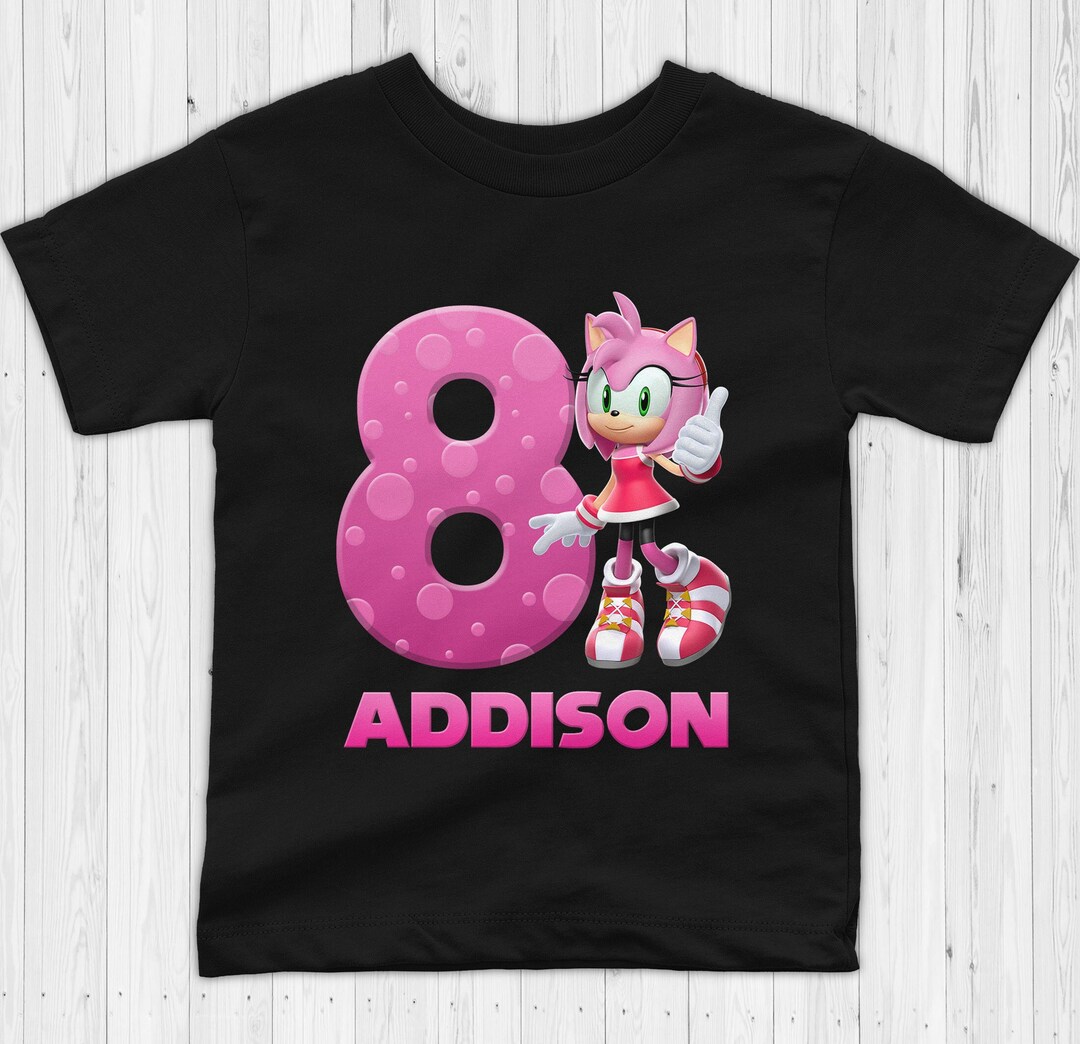 Sonic Amy Rose Birthday Shirt Custom Girl Birthday Shirt Etsy