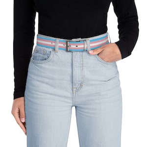 LGBTQ Pride, Transgender Pride Flag colors Unisex Leather Belt