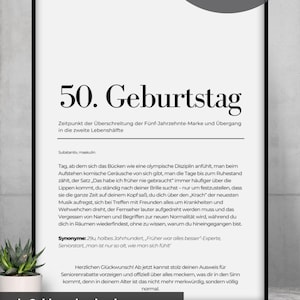 Regalo en efectivo con definición divertida para 50 cumpleaños, póster 50 cumpleaños, regalo de cumpleaños, regalo de cumpleaños, PDF, varios tamaños