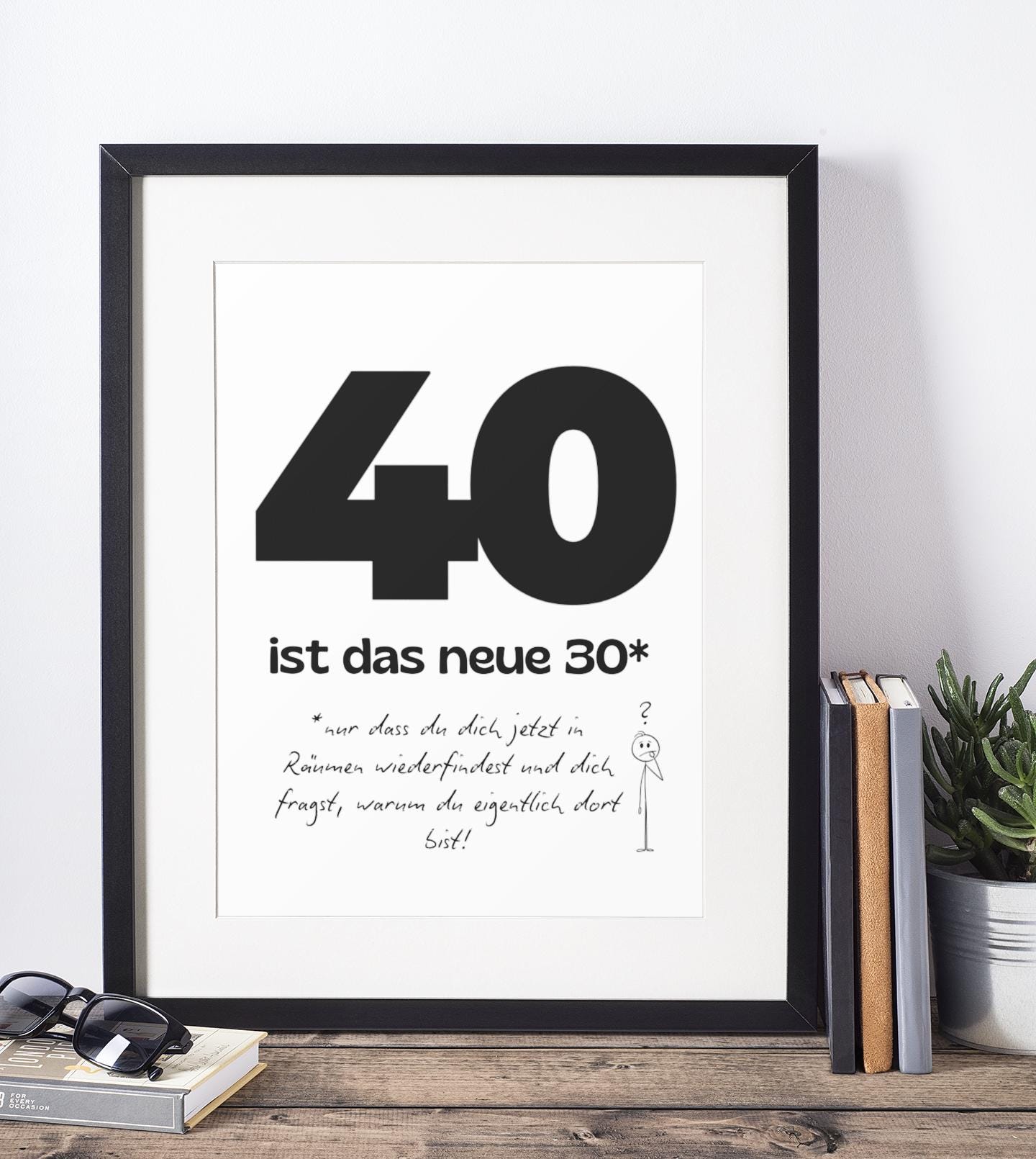 Geldgeschenk zum 40 Geburtstag, Poster 40 ist das neue 30, Räume ...