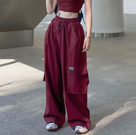 Wide Leg Parachute Cargo Skate Pants Baggy /streetwear / - Etsy