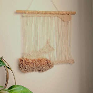Handmade Woven Wall Hanging | Fiber Art, Boho Decor (12x18.5”