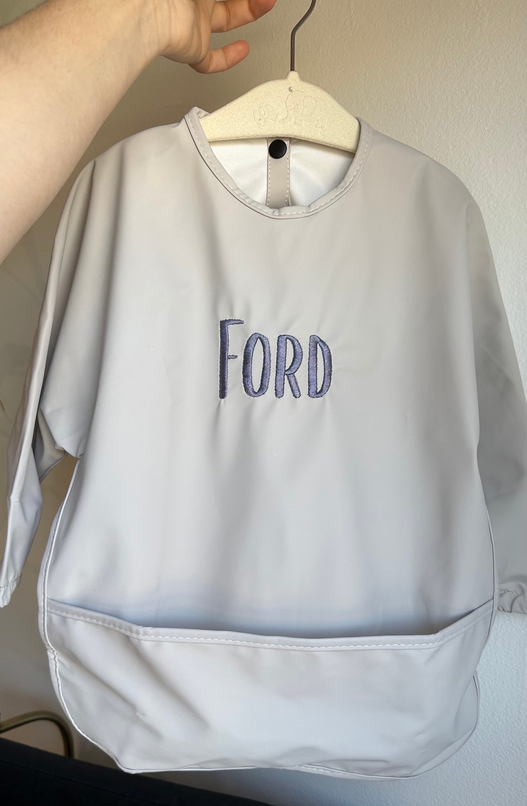Personalized Baby Bib Smock: Waterproof Long Sleeve Art Bib
