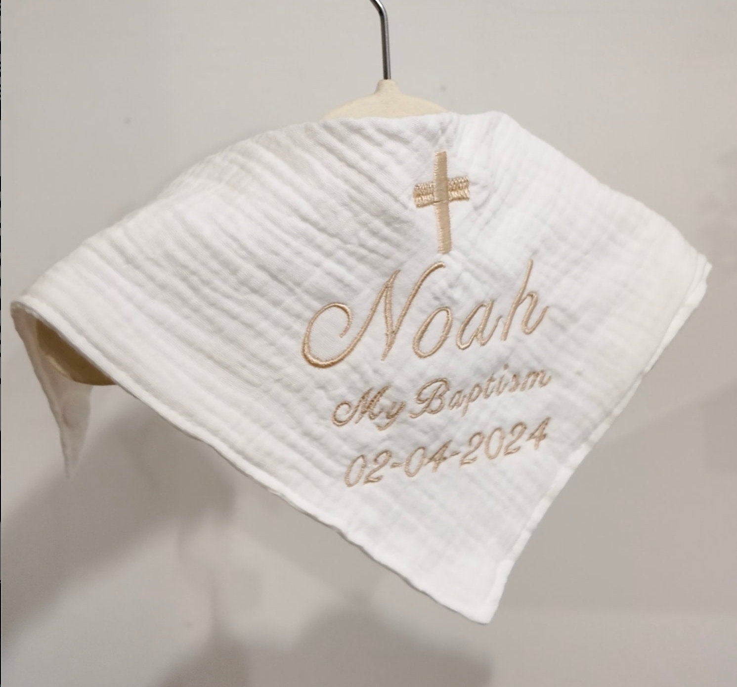 Personalized Baptism Bib - Thoughtful Baby Baptism Gift, Christening Keepsake, Christian Baptism Bib, Unique Baptismal Gift-Custom Bib