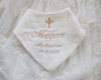 Personalized Baptism Bib - Thoughtful Baby Baptism Gift, Christening Keepsake, Christian Baptism Bib, Unique Baptismal Gift-Custom Bib