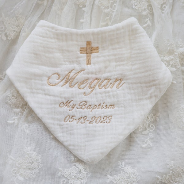 Personalized Baptism Bib - Thoughtful Baby Baptism Gift, Christening Keepsake, Christian Baptism Bib, Unique Baptismal Gift-Custom Bib