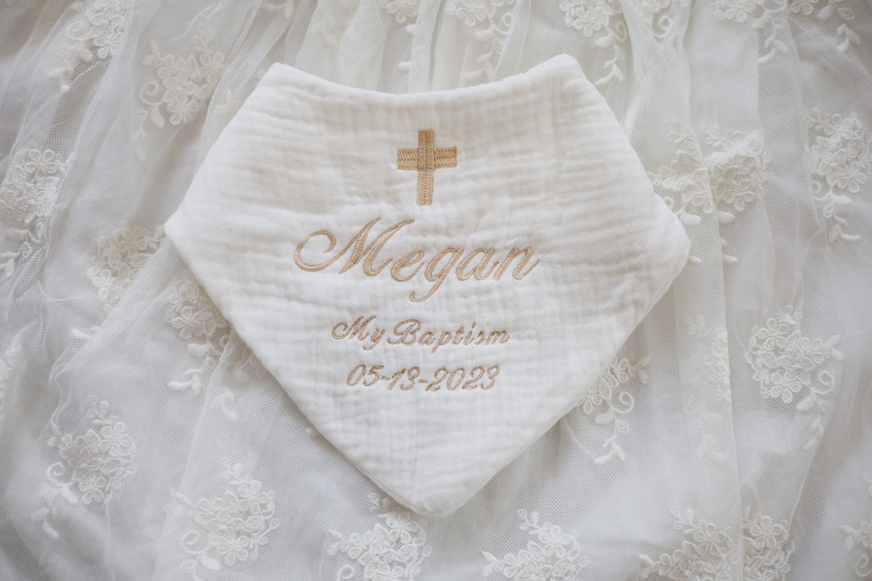 Personalized Baptism Bib - Thoughtful Baby Baptism Gift, Christening Keepsake, Christian Baptism Bib, Unique Baptismal Gift-Custom Bib