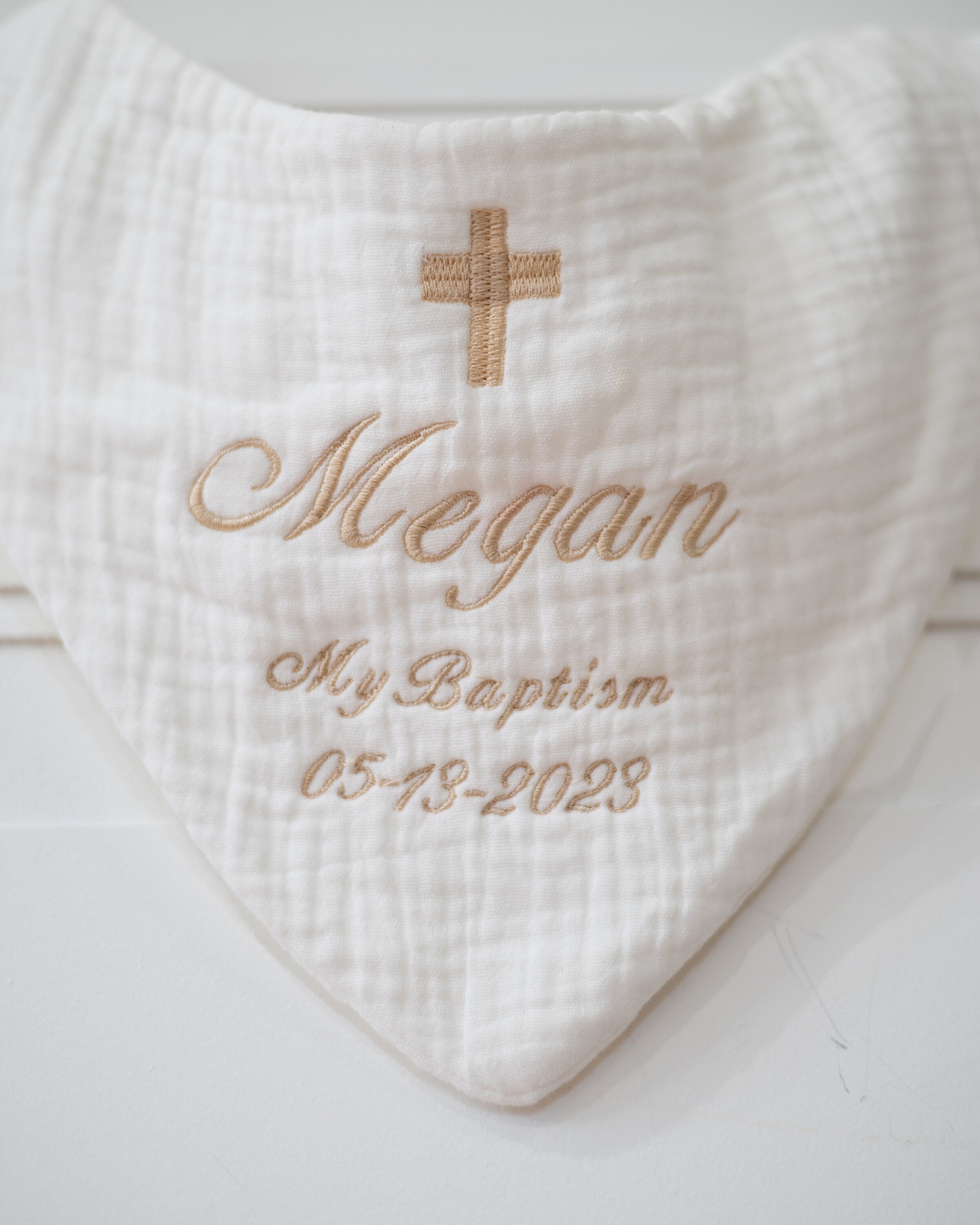 Personalized Baptism Bib - Thoughtful Baby Baptism Gift, Christening Keepsake, Christian Baptism Bib, Unique Baptismal Gift-Custom Bib