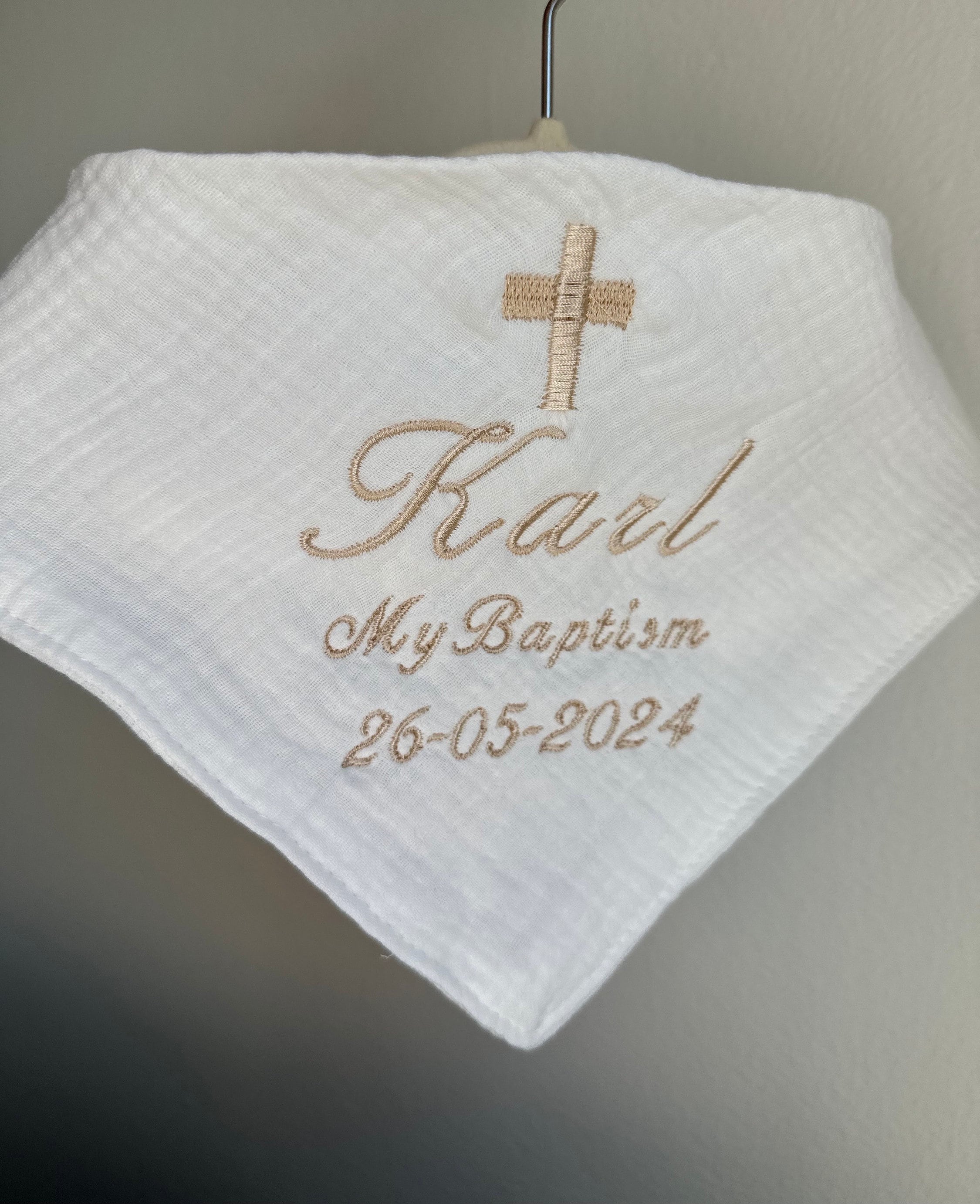 Personalized Baptism Bib - Thoughtful Baby Baptism Gift, Christening Keepsake, Christian Baptism Bib, Unique Baptismal Gift-Custom Bib