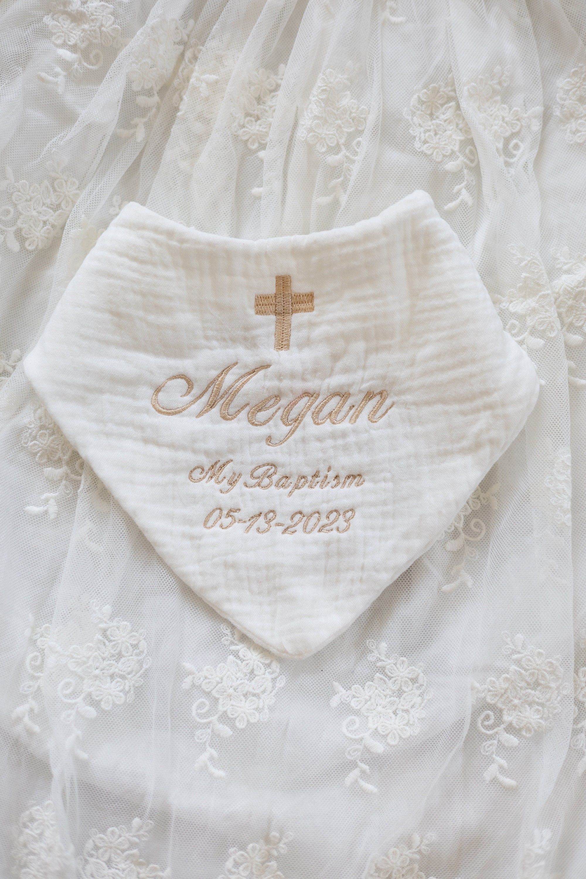 Personalized Baptism Bib - Thoughtful Baby Baptism Gift, Christening Keepsake, Christian Baptism Bib, Unique Baptismal Gift-Custom Bib