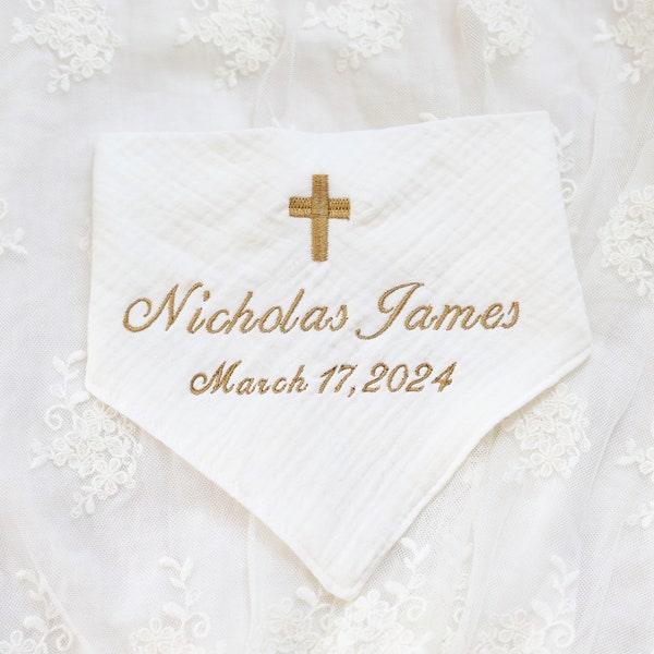 Personalized Baptism Bib - Thoughtful Baby Baptism Gift, Christening Keepsake, Christian Baptism Bib, Unique Baptismal Gift-Custom Bib