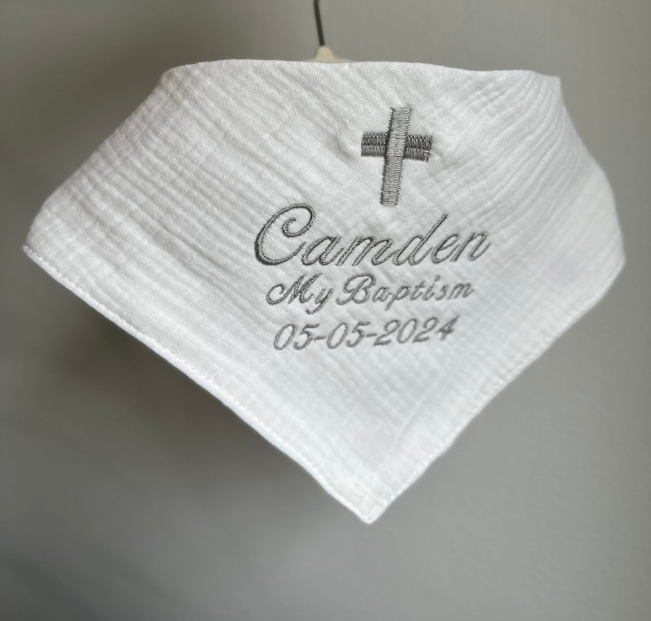 Personalized Baptism Bib - Thoughtful Baby Baptism Gift, Christening Keepsake, Christian Baptism Bib, Unique Baptismal Gift-Custom Bib