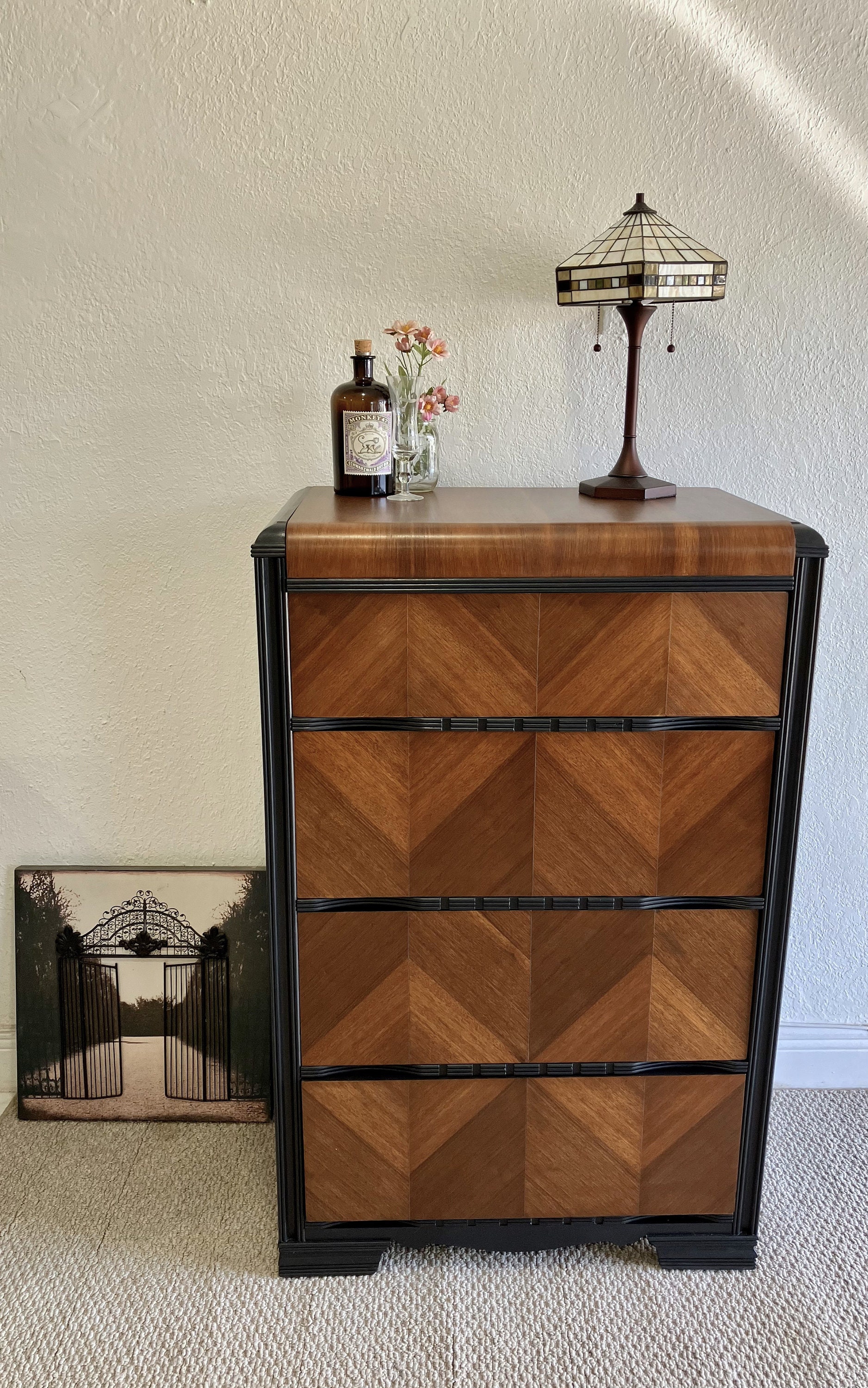 SOLD Art Deco Waterfall Chest of Drawers 1930 Piece Etsy UK