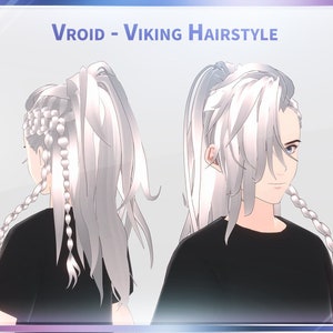 Vroid Viking hairstyle / Side and half shaved hairstyle