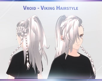 Vroid Viking hairstyle / Side and half shaved hairstyle