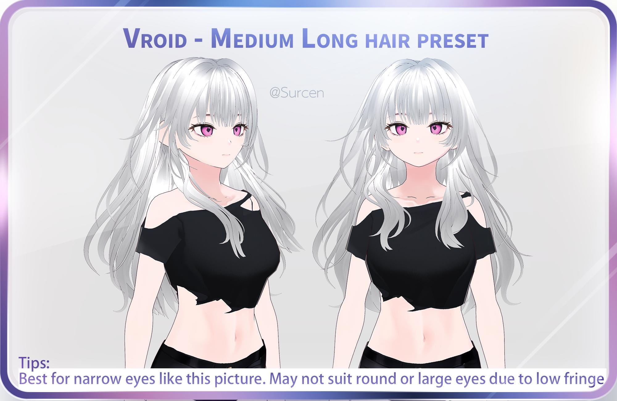 Vroid mi-longs / Cheveux fille prédéfinis / Froid