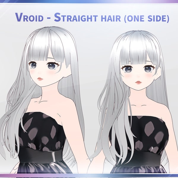 Vroid Straight hair preset / one side / Cute girl