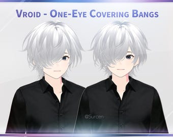Flequillo que cubre un ojo de Vroid / Ajuste preestablecido de cabello de niño / Despeinado