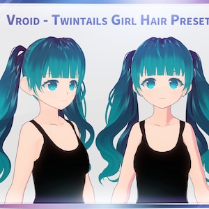 Vroid Twintails girl hair preset  (3 hair texture)