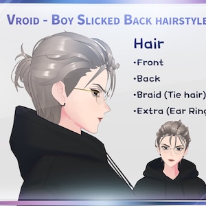Vroid Boy Slicked Back hairstyle