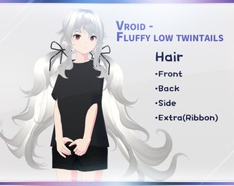Vroid Fluffy Low Twintails hair preset