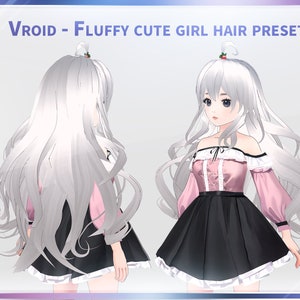 Vroid Fluffy cute girl hair preset