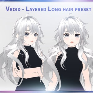 Vroid Layered Long hair preset / Fluffly Long hair / Cute girl