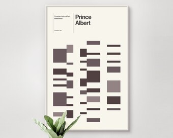 Prince Albert National Park Print: Mid-Century Modern Travel Poster