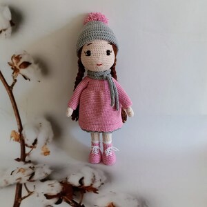 Häkelpuppe, personalisierte Winterpuppe, Baby-Dusche-Geschenkkorb, personalisierte Babyspielzeug, Kleinkind Spielzeug 1 Jahr alt