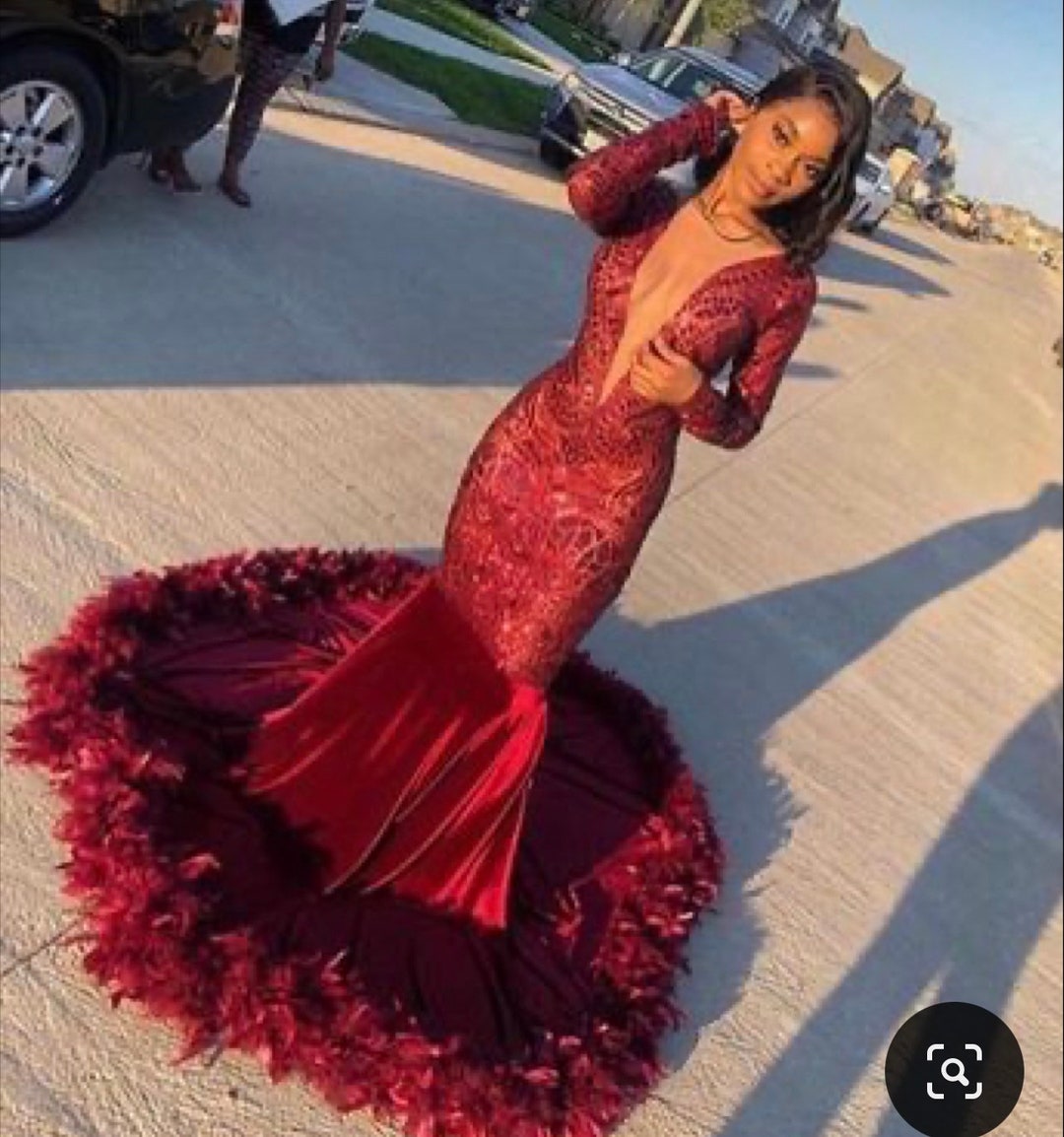 Beautiful V Neck Trumpet Long Prom Dress 40309 main image 0
