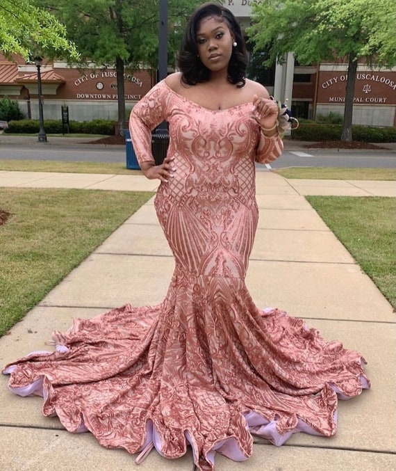 Mermaid evening gown with sleeves cheap