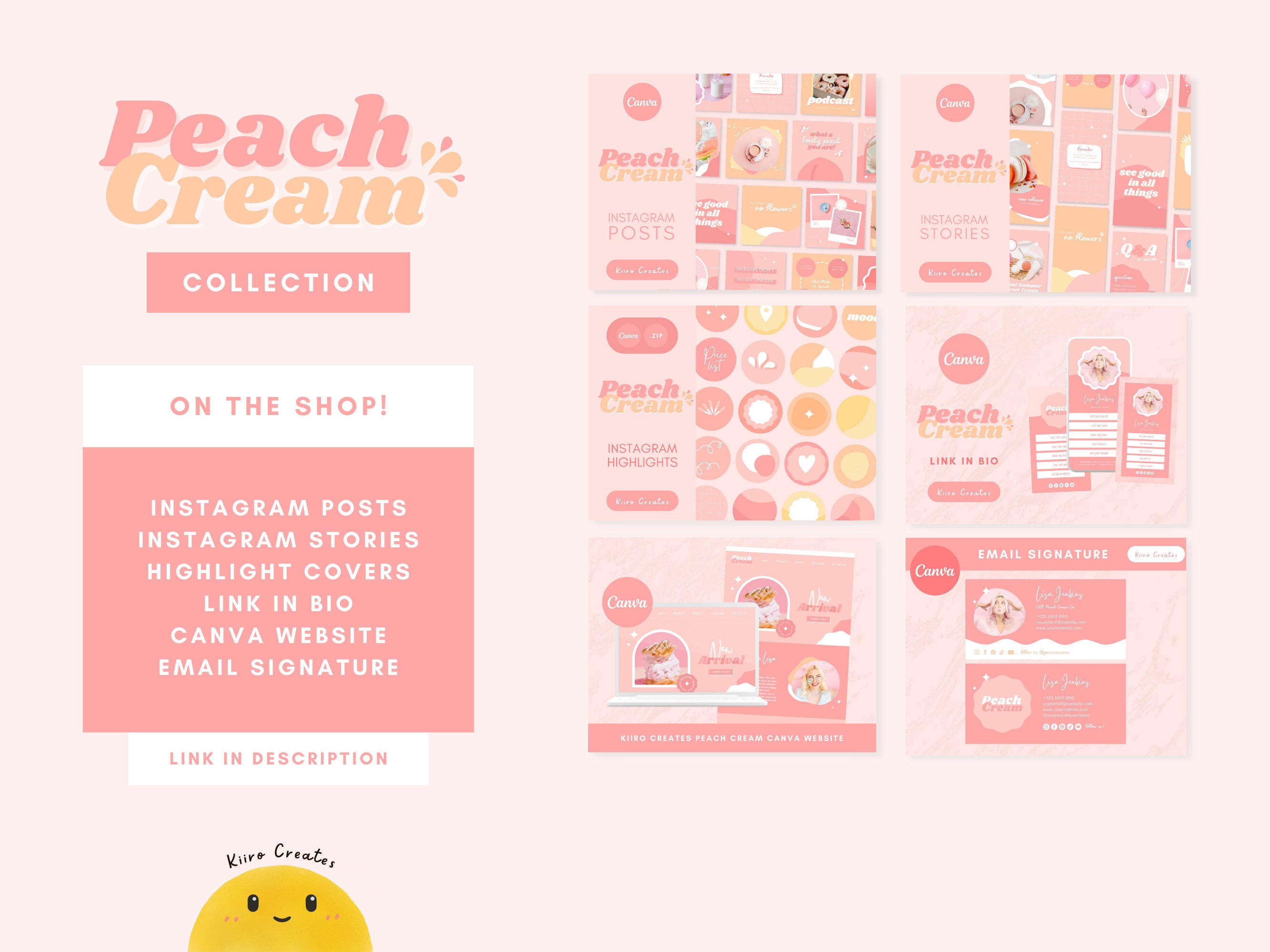 Pink Email Signature Template Canva - Pastel Bright Branding Business ...