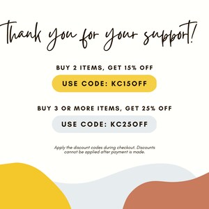 Op de afbeelding: Bedankt voor uw steun! Koop 2 artikelen, krijg 15% korting. Gebruik code: KC15OFF. Koop 3 of meer artikelen, krijg 25% korting. Gebruik code: KC25OFF. Pas de kortingscodes toe tijdens het afrekenen. Kortingen kunnen niet worden toegepast nadat de betaling is gedaan.