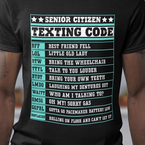 Funny Senior Citizen Texting Code PNG Gift (Digital Download)