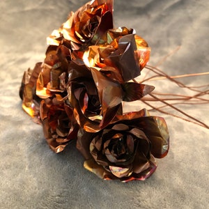 Handmade Copper Rose, anniversary, gifts for her, gifts for him, gifts for them, birthday, valentines, love image 3