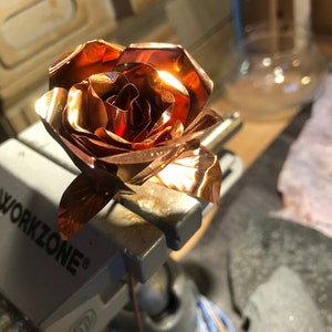 Handmade Copper Rose, anniversary, gifts for her, gifts for him, gifts for them, birthday, valentines, love image 5