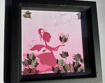 Handmade framed fairy picture, fairies, wall decor, gift