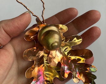Copper, acorn, oak leaf, anniversary, birthday, handmade, everlasting, forever, gifts for her, gifts for them, autumn