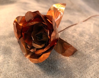 Handmade Copper Rose, anniversary, gifts for her, gifts for him, gifts for them, birthday, valentines, love