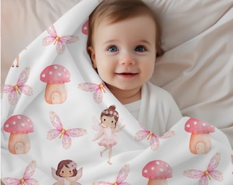 Vintage Fairy Velveteen Plush Blanket - Whimsical, Cozy, Soft