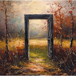 Samhain Doorway Art Print: Mystical Autumn Field (Digital Download)