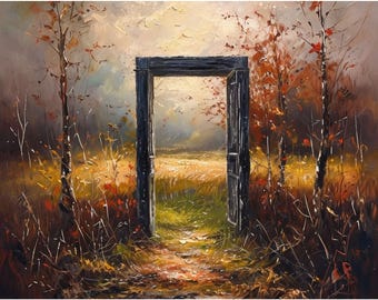 Samhain Digital Download Wall Art | Doorway Between Worlds | Pagan Halloween Decor  | Mystical Fall Art Print