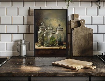 Apothecary Jars | Cottagecore Art | Kitchen Print | Witchy Home Decor | Digital Download