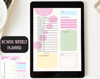 Digital and Printable, INSTANT DOWNLOAD, Daily and Weekly Planner, Daily Planner, Weekly Planner