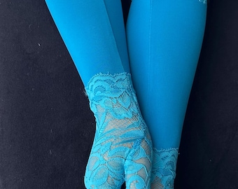 Blue Lace Fingerless Gloves