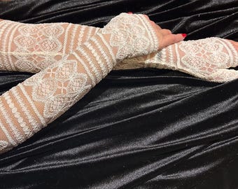 Guanti In Pizzo Senza Dita Per Sposa | Eleganti E Ricamati, Morbidi E Traspiranti Per Matrimonio E Balli