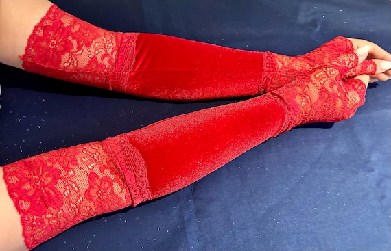 Guanti Corti In Velluto Da Opera Per Donna Guanti Da Banchetto - Foto 9