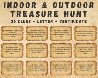 Treasure Hunt kids, Indoor and Outdoor, Birthday Treasure Hunt, Teen Treasure Hunt, Birthday party game kids