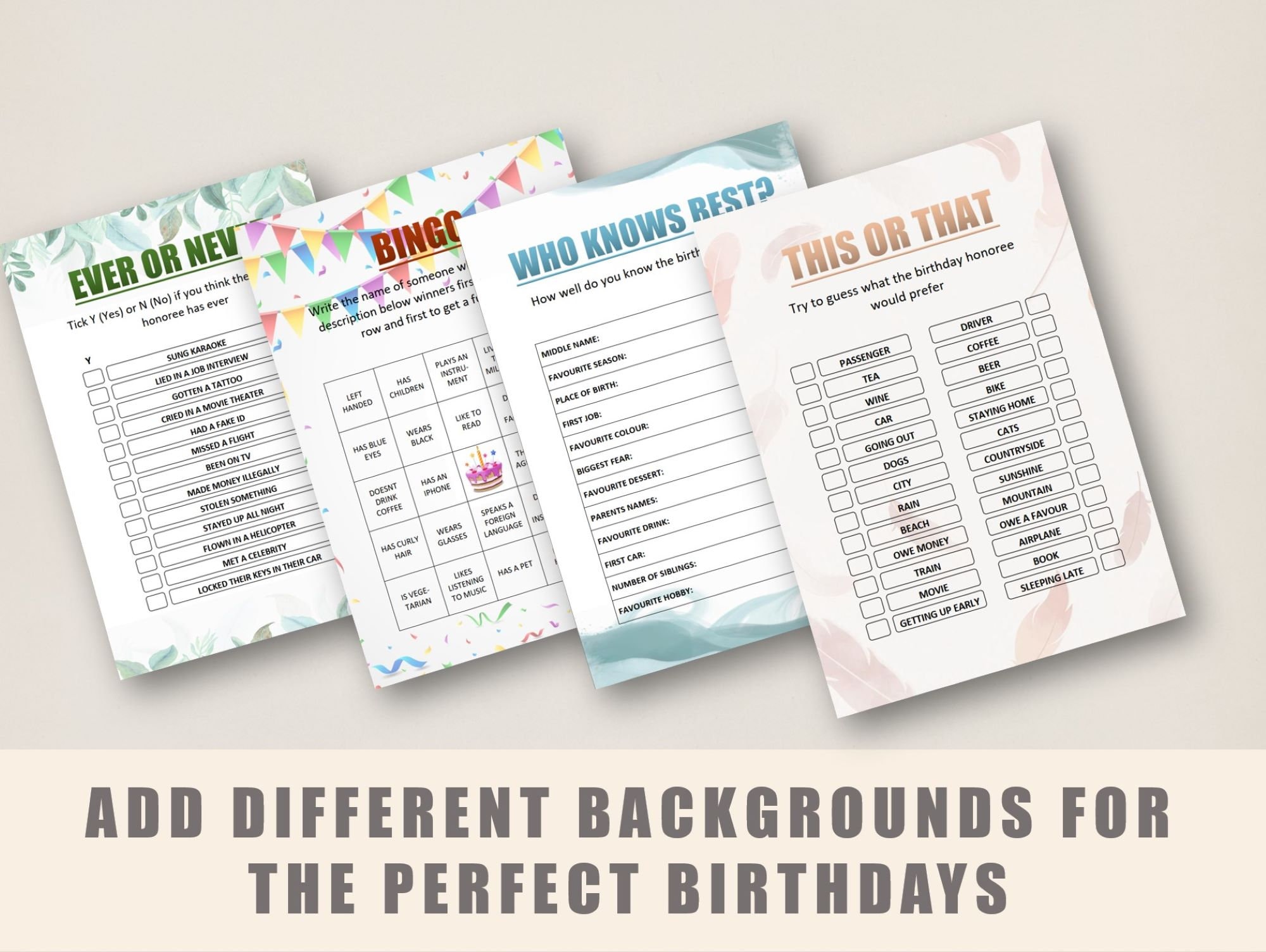 90th Editable Birthday Party Game Born in 1933 Games Printable 90th ...